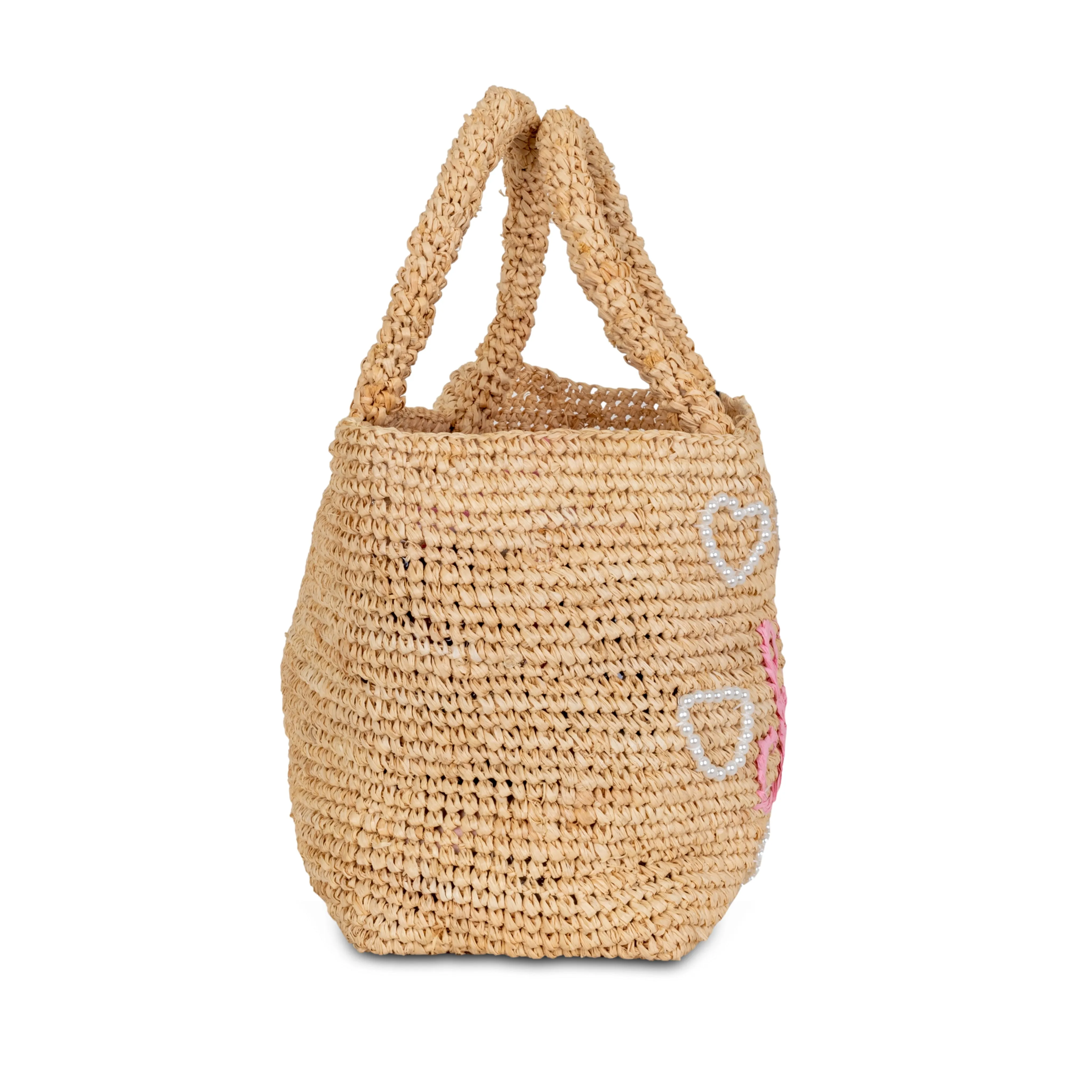 Raffia Beach Mid-Pearl Heart White & Pink sold by Sand Dollar product image thumbnail 3
