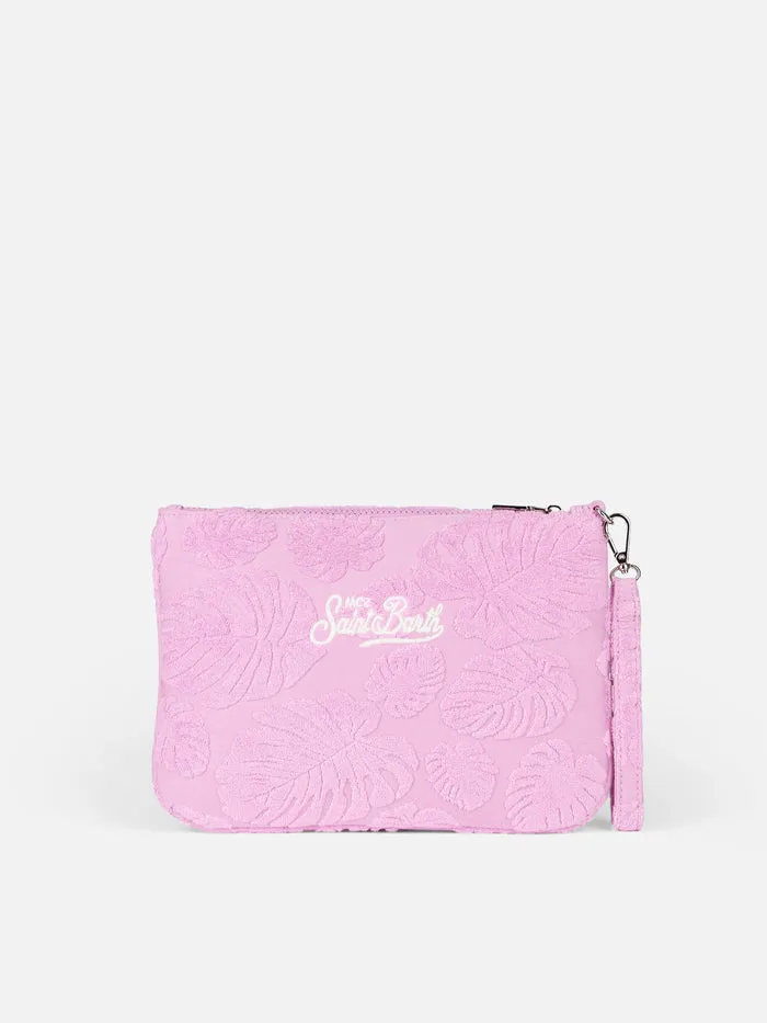 Parisienne Sponge Terry Embossed Leaf Pink sold by Sand Dollar product image thumbnail 4