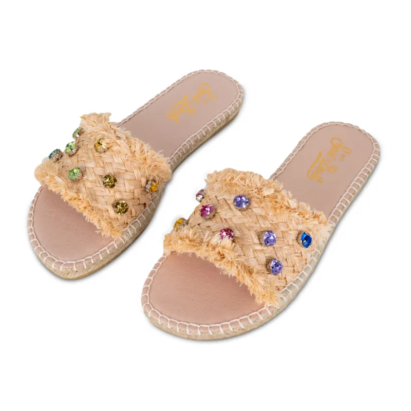 Luz Straw Strass Beige/Multic made by MC2 Saint Barth