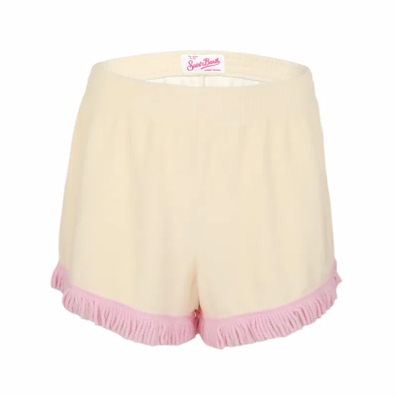 Swing Shorts Terry Fringe Beige/Pink made by MC2 Saint Barth