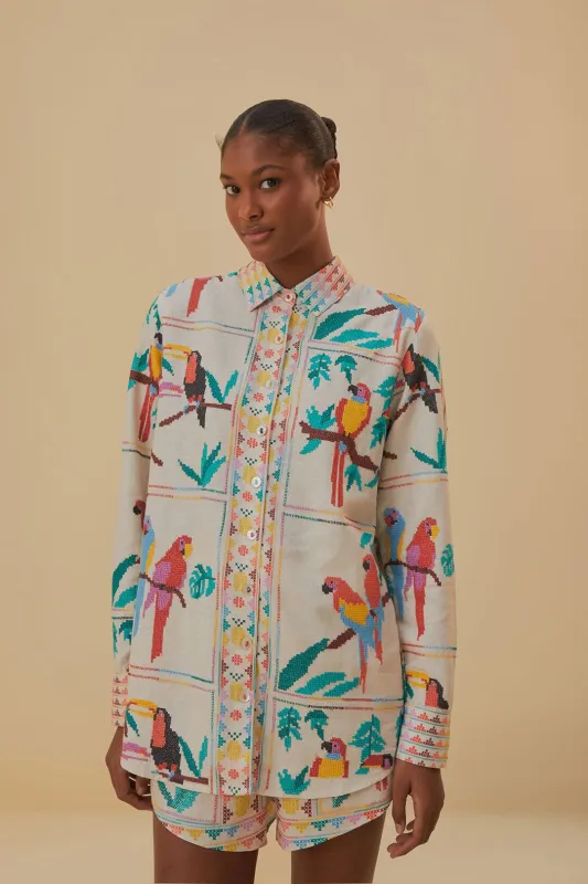 Tropical Stitch Long Sleeve Shirt made by FARM Rio
