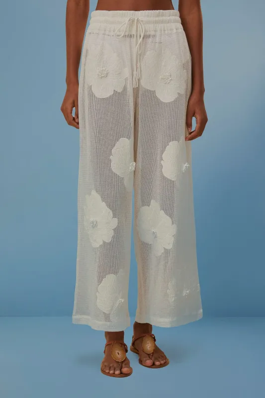 White Flower Pants made by FARM Rio