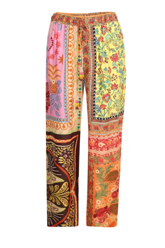 Mixed Scarves Multicolour Pants made by FARM Rio
