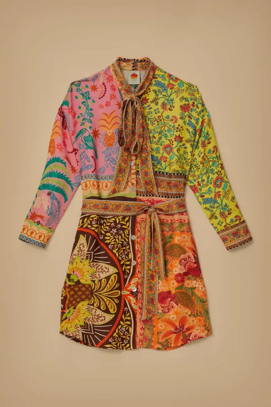 Mixed Scarves Multicolour Chemise made by FARM Rio