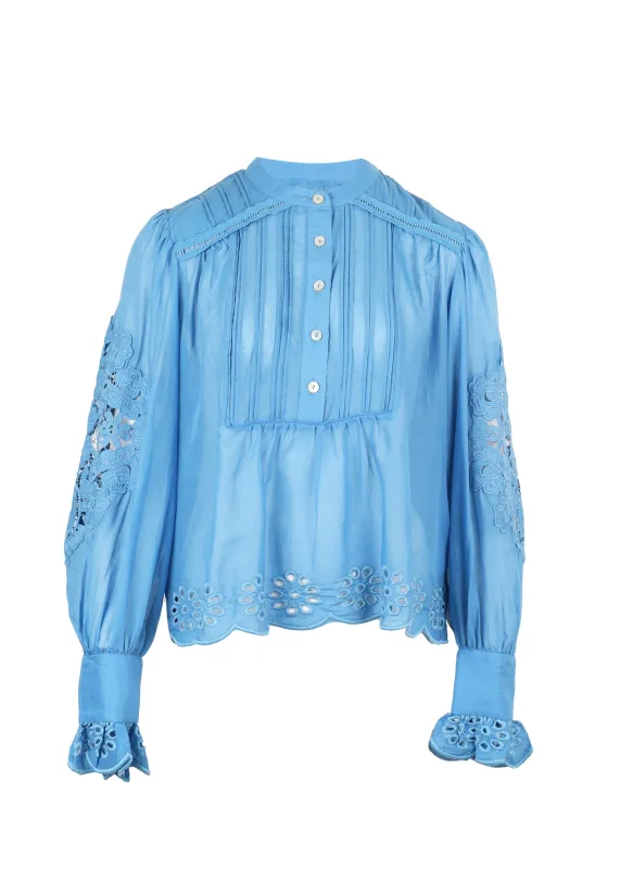 Light Blue Long Sleeve Blouse made by FARM Rio
