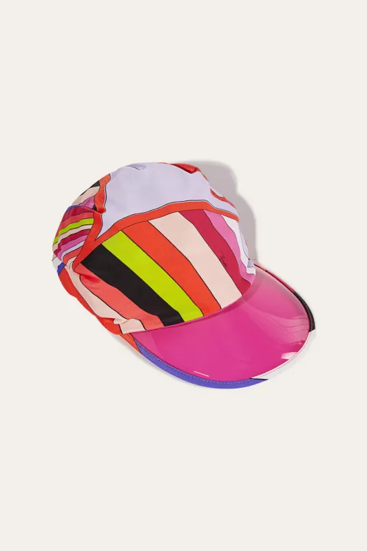 Iride Print Cap Visor Arancio/Rosa made by Emilio Pucci