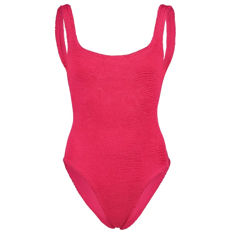 Square Neck Swim Metallic Raspberry made by Hunza G