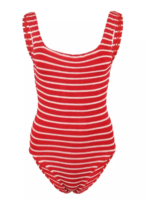 Classic Square Neck Swim Red/White sold by Sand Dollar