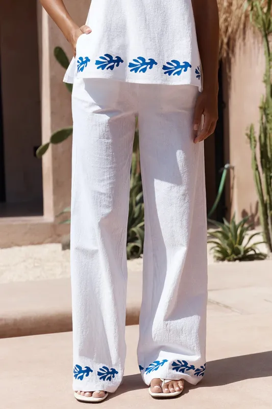 Amalia Pant White/Blue made by Seven Wonders
