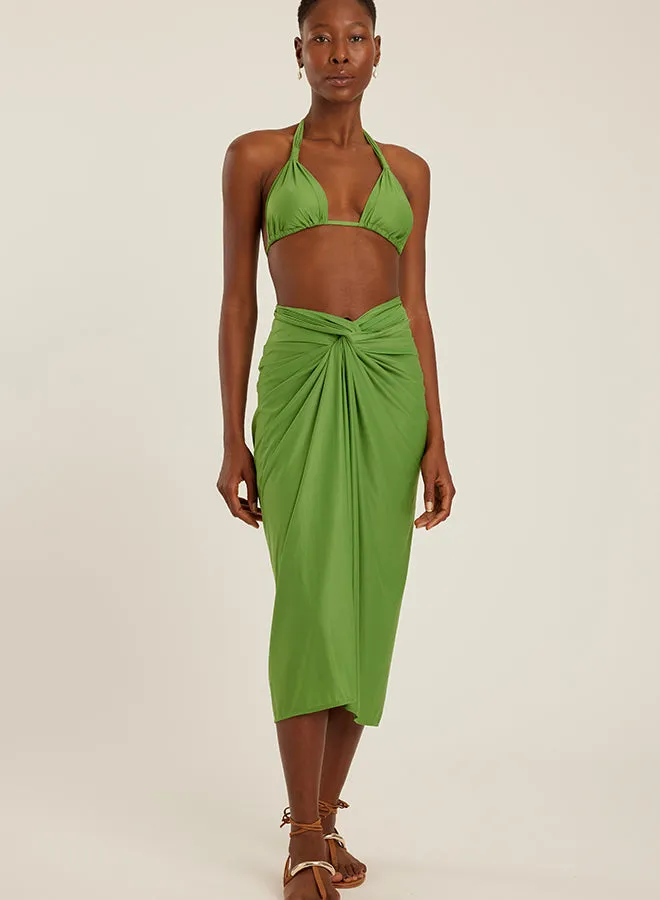 Knot Touch Sarong Matcha sold by Sand Dollar