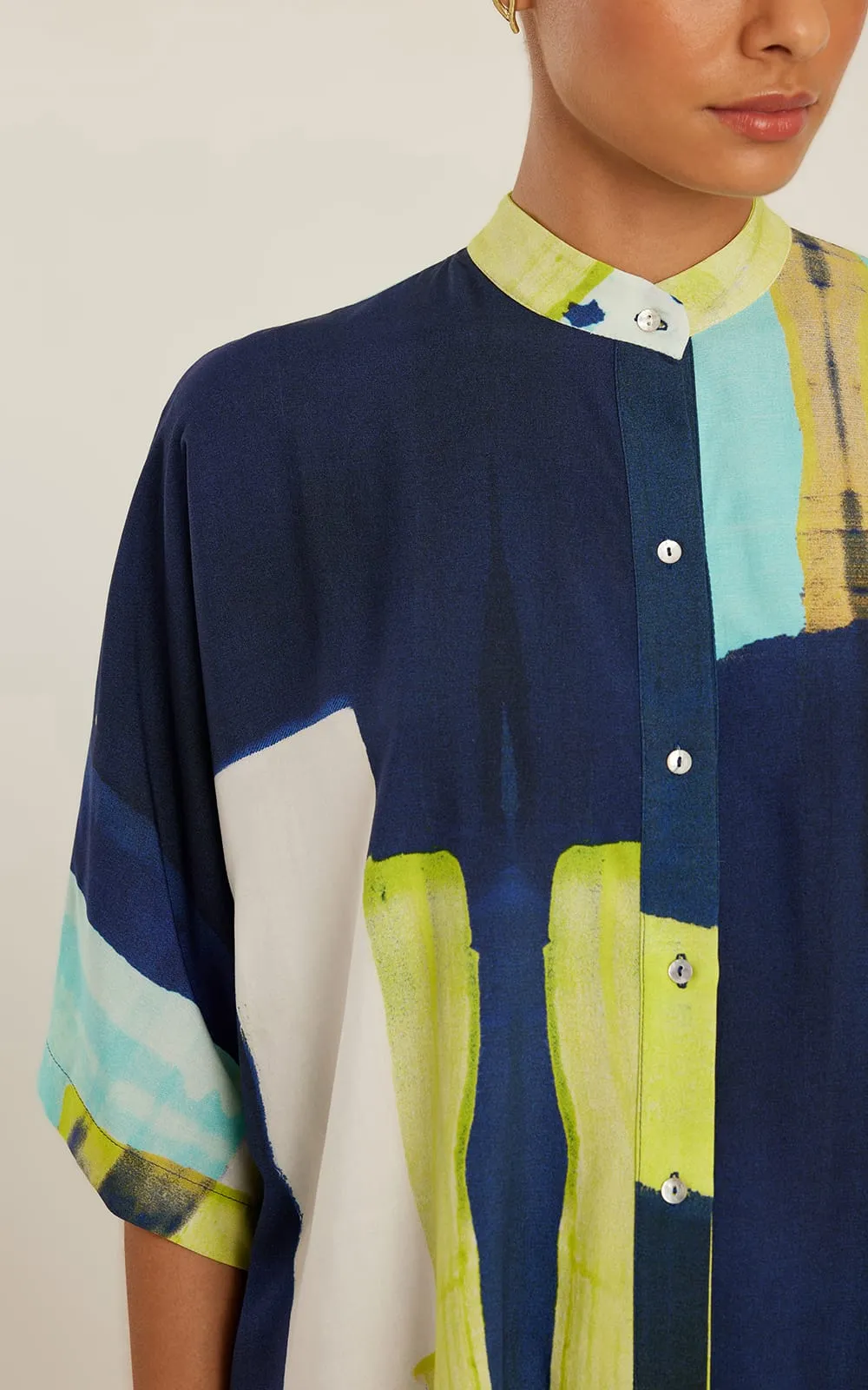 Priest Neckline Shirt Bleue sold by Sand Dollar product image thumbnail 3