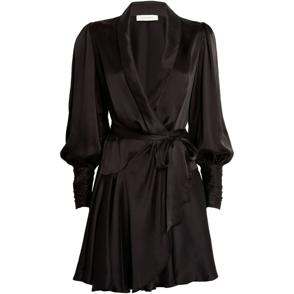 Silk Wrap Mini Dress Black sold by Sand Dollar