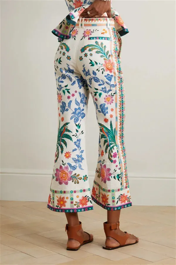 Ginger Crop Flare Pant Cream Multi sold by Sand Dollar