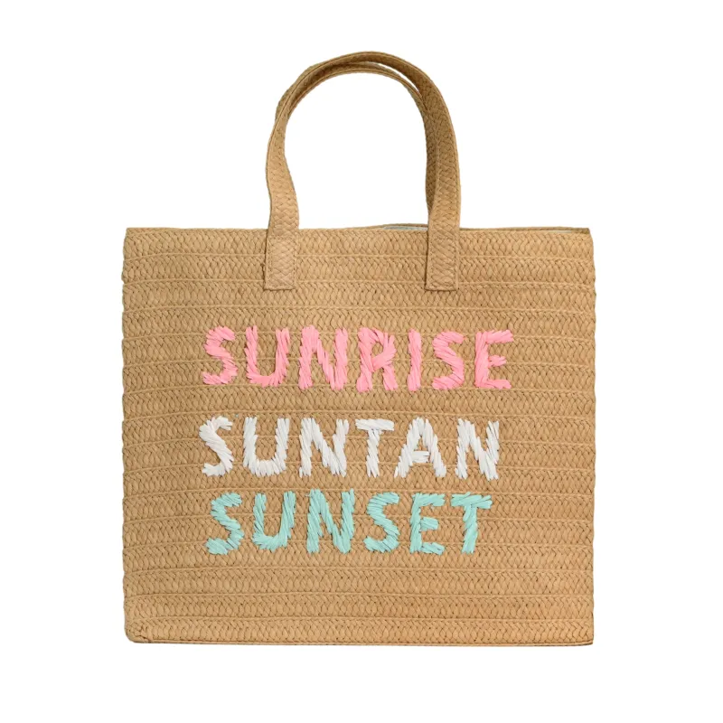 Sunrise Sunset Tote Bag Sand Mint Rainbow sold by Sand Dollar