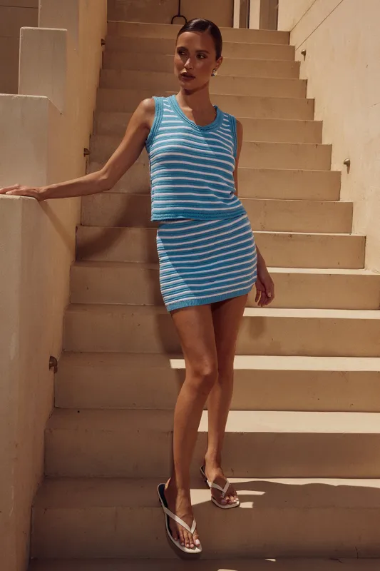 Flossie Mini Skirt Blue/White made by Seven Wonders