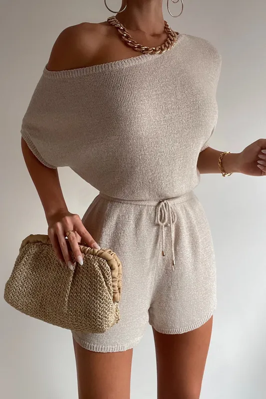 Miami Knit Play Suit Oatmeal made by Seven Wonders