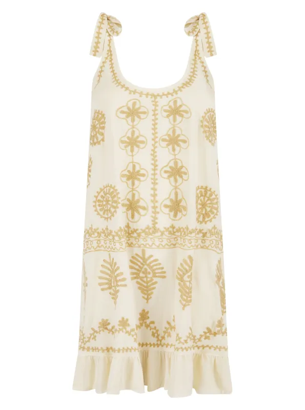 Remi Pearl Taupe Mini Slip Dress made by Sand Dollar