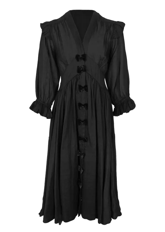 Jacobella Bow Dress Noir made by Sand Dollar