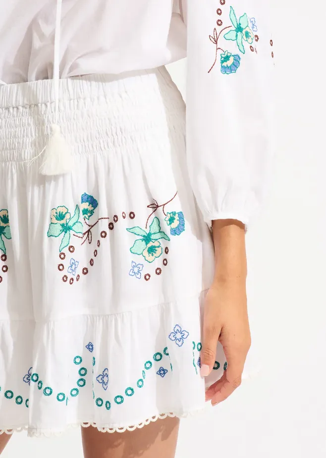 Beach Edit-Eden Embroidery Skirt White sold by Sand Dollar product image thumbnail 4