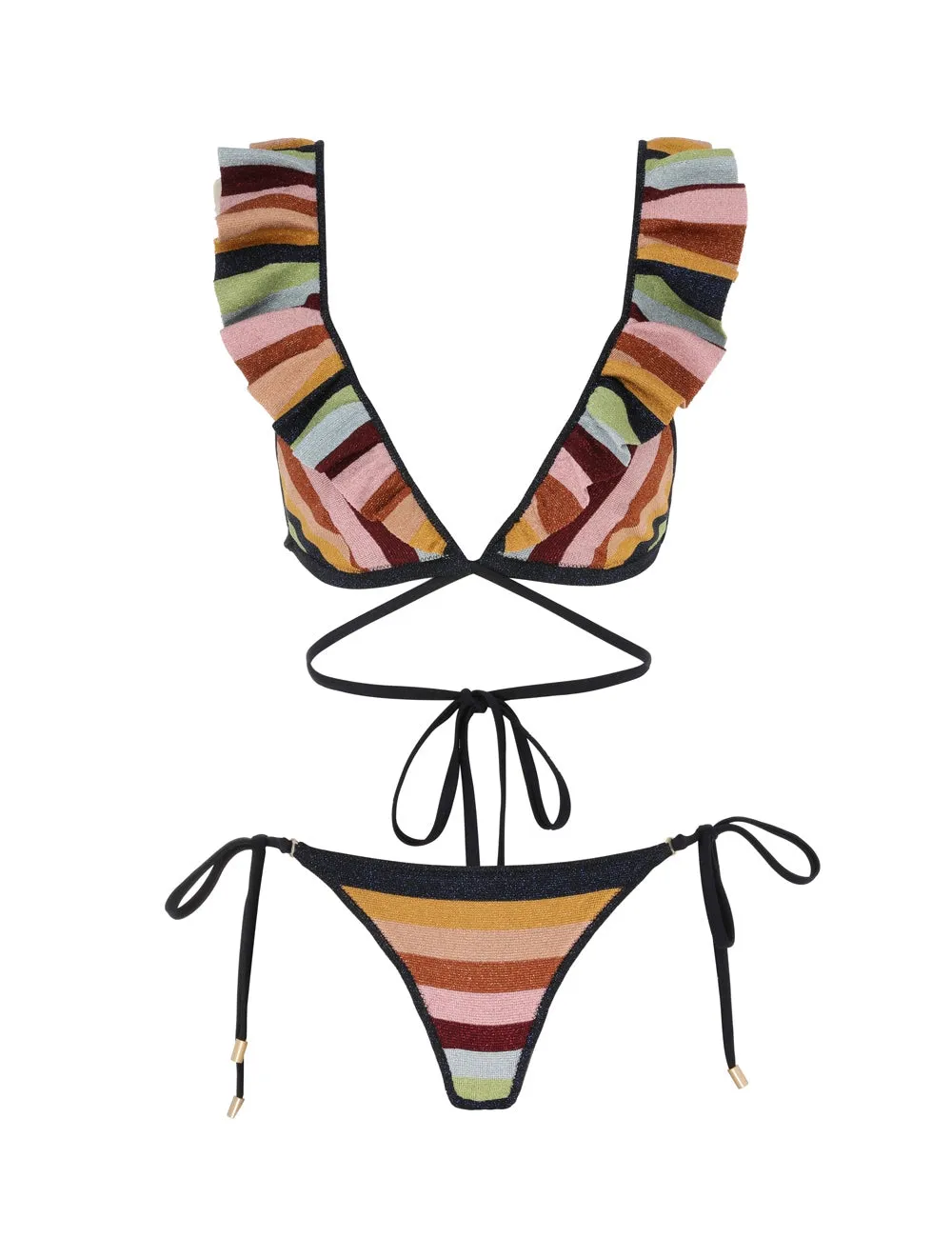 Alight Lurex Knit Wrap Bikini Lurex Multi Stripe sold by Sand Dollar