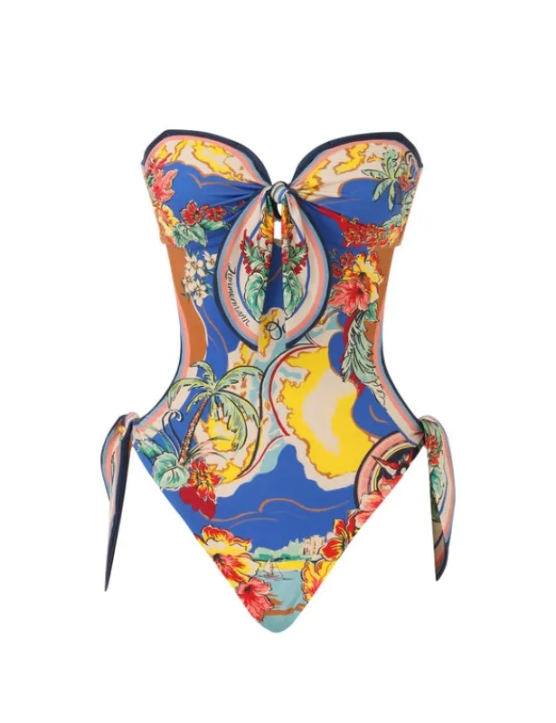 Alight Scarf Tie One Piece Nautical Map made by Zimmermann