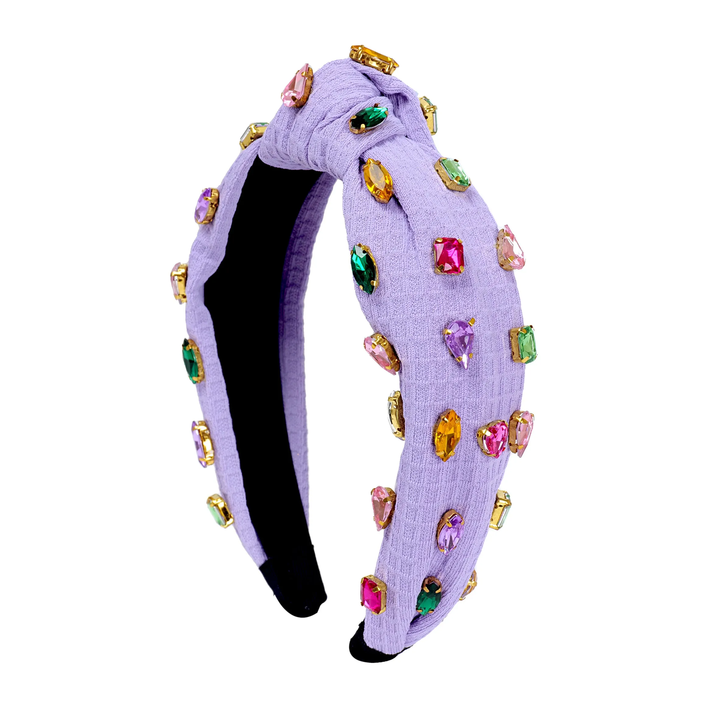 Fashionable Colorful Rhinestone Knotted Headband Purple sold by Sand Dollar product image thumbnail 2