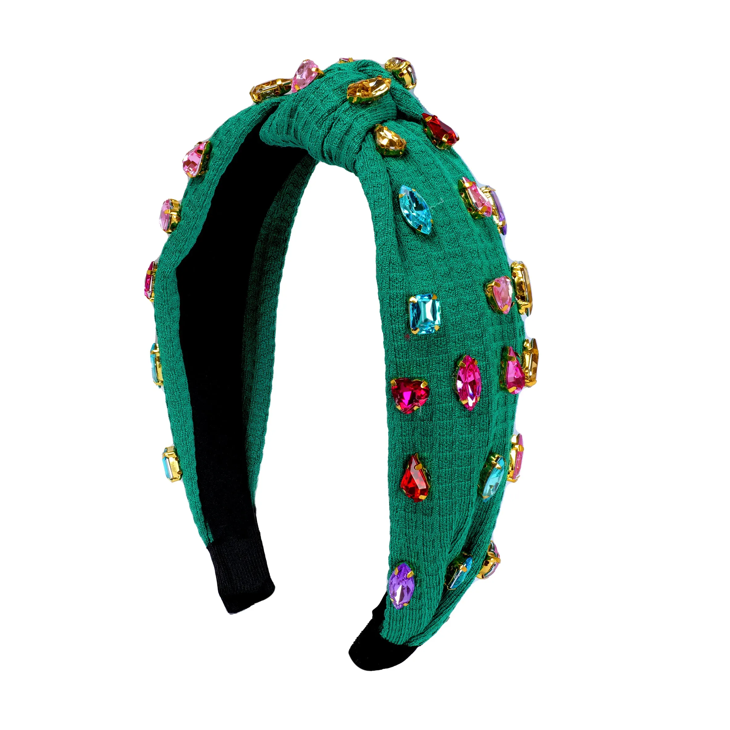 Fashionable Colorful Rhinestone Knotted Headband Green sold by Sand Dollar product image thumbnail 2