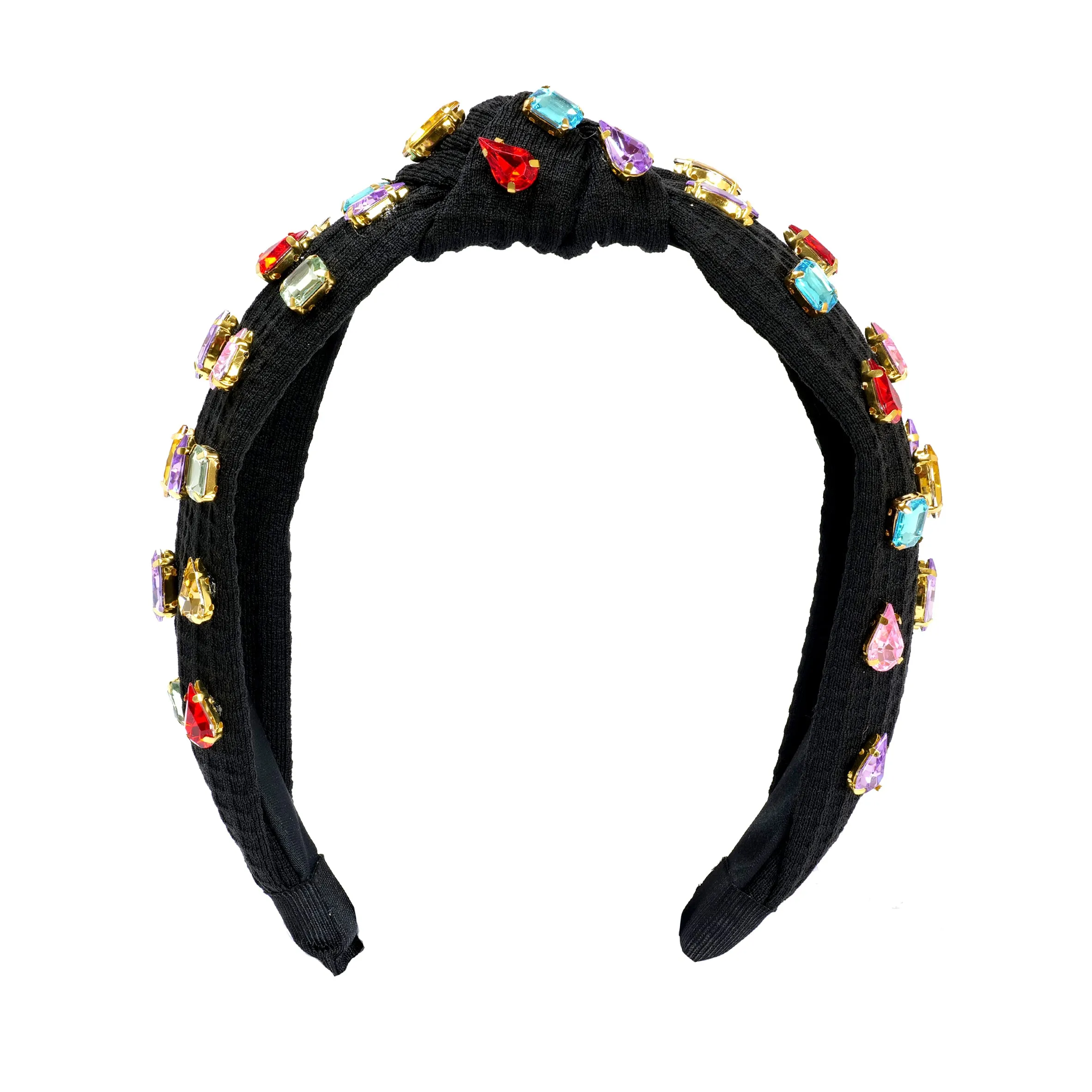 Fashionable Colorful Rhinestone Knotted Headband Black sold by Sand Dollar