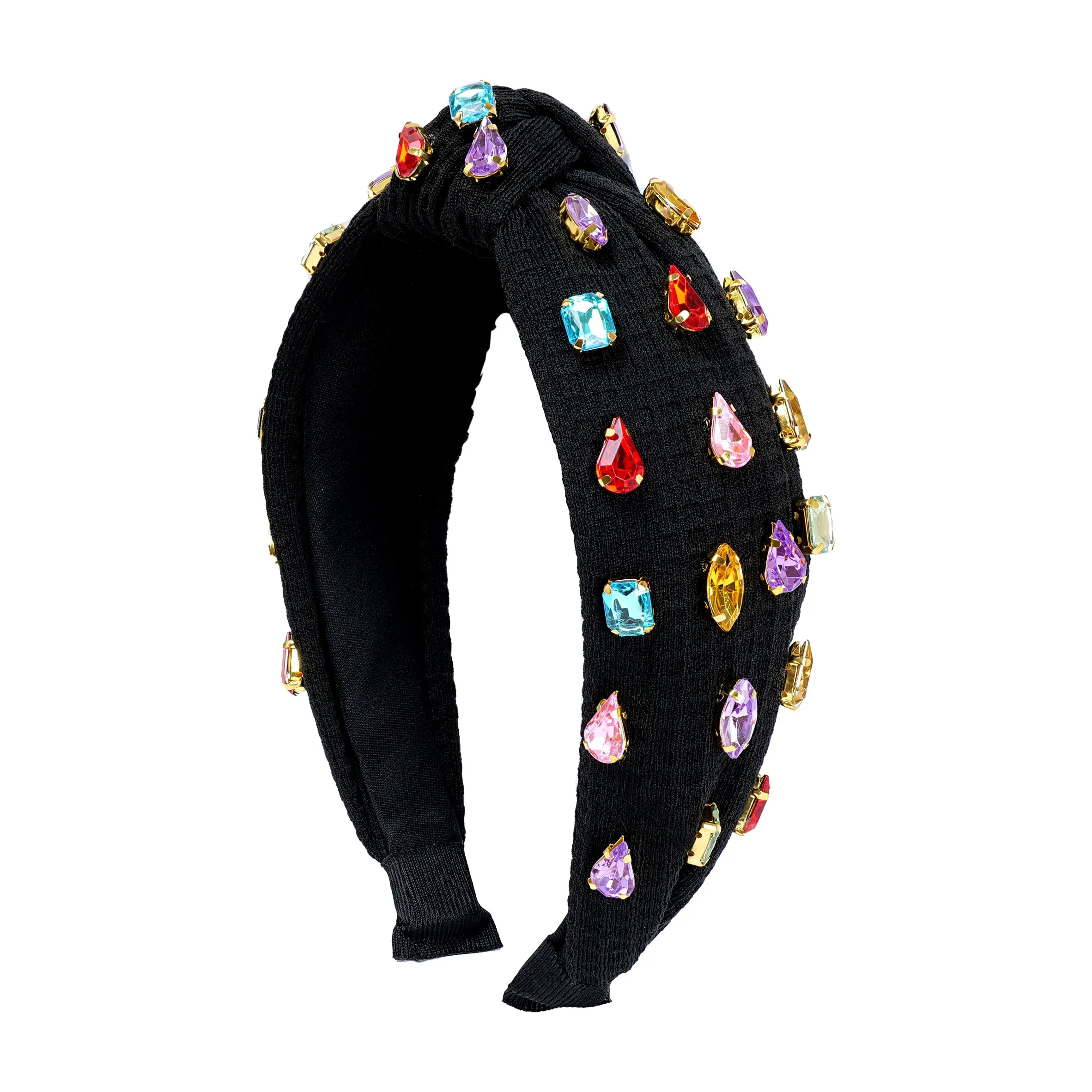 Fashionable Colorful Rhinestone Knotted Headband Black sold by Sand Dollar product image thumbnail 2