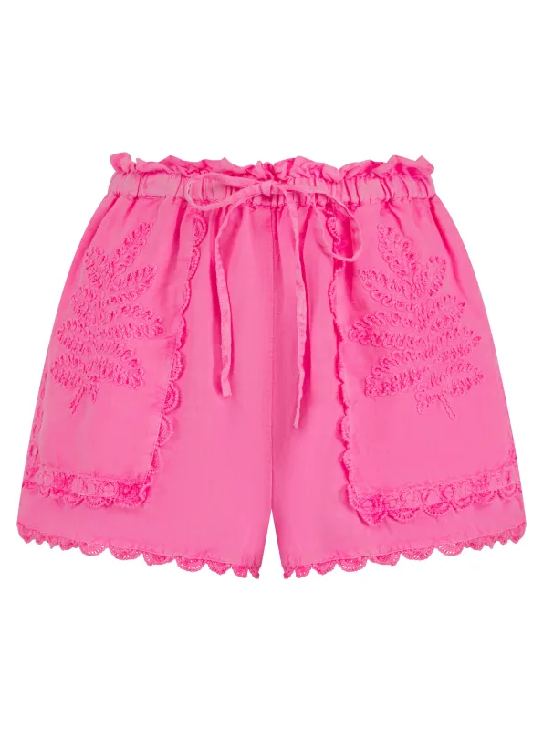Izzie Neon Pink Shorts sold by Sand Dollar