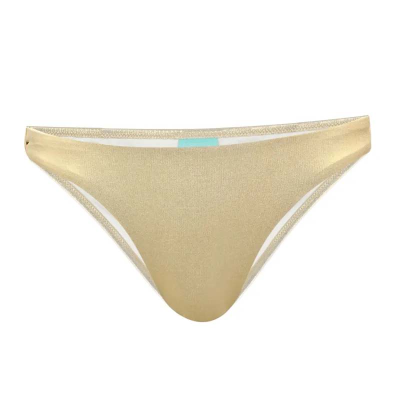Stockholm Bikini Bottom Gold sold by Sand Dollar
