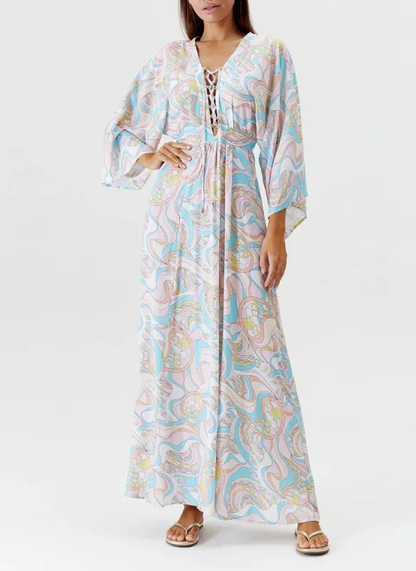 Natalie Long Kaftan Riviera sold by Sand Dollar