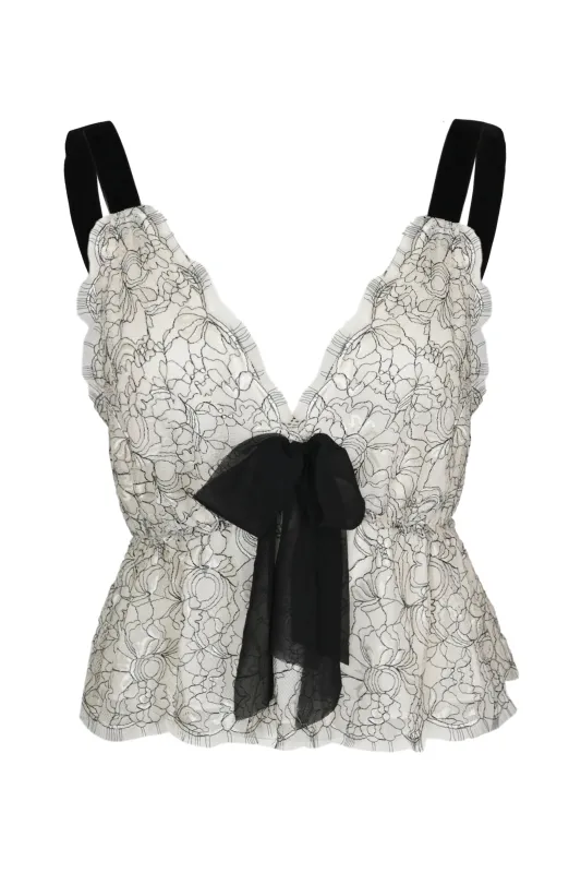 Mendes Top White Silhouette made by LoveShackFancy