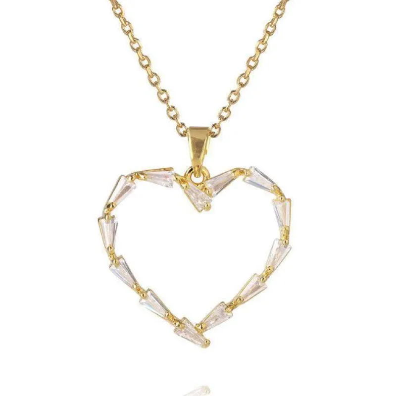 Baguette Heart Necklace Cystal made by Sand Dollar