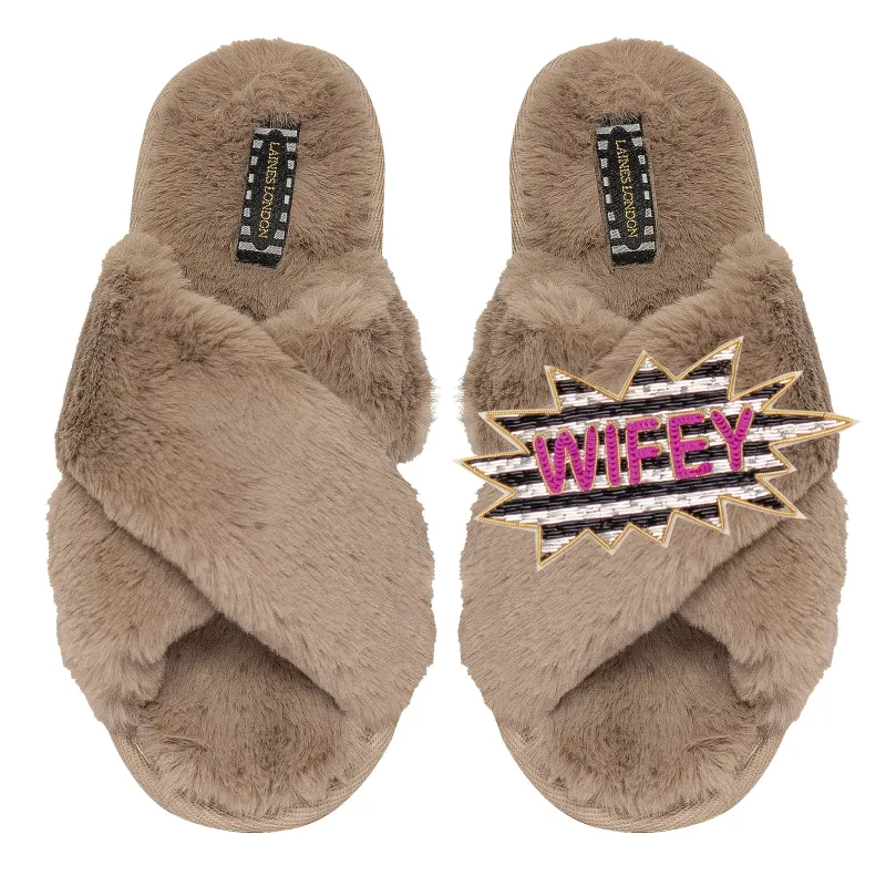 Pink Wifey Classic Slipper Toffee made by Sand Dollar