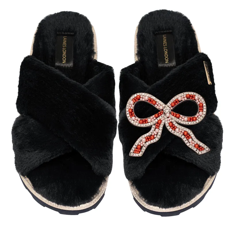 Bow Chic Slider Black made by Sand Dollar