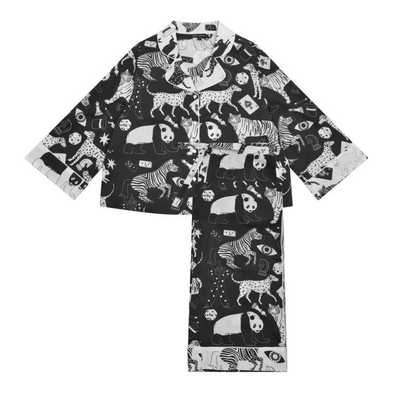 Swing Sleeve PJ Set Black & White made by Sand Dollar