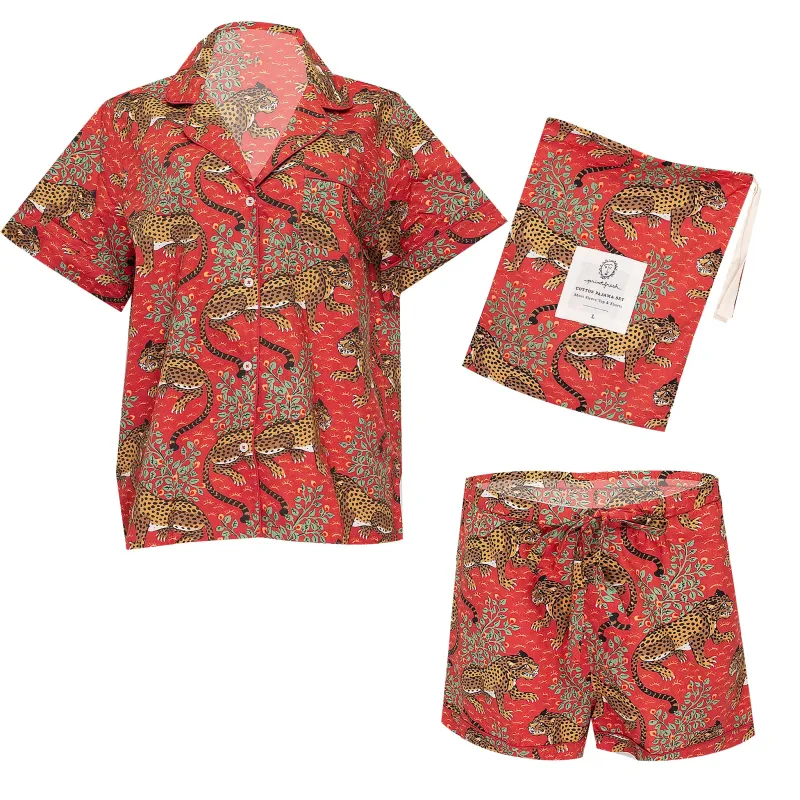 Bagheera Short Sleep Set Scarlet sold by Sand Dollar