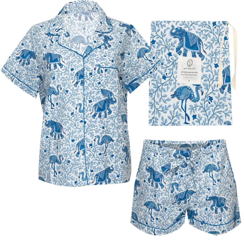 Flamenco Short Sleep Set Pale Blue sold by Sand Dollar