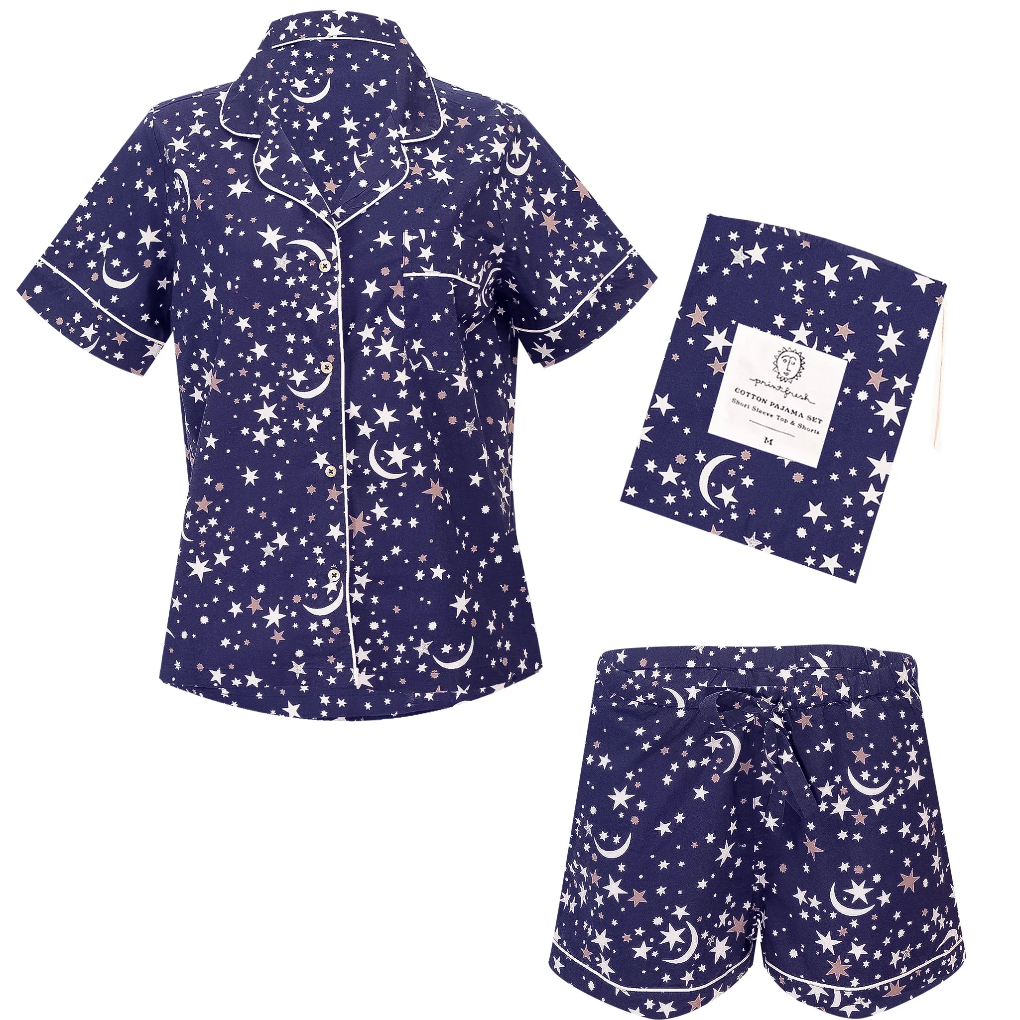 Celestial Skies Short Sleep Set Navy sold by Sand Dollar