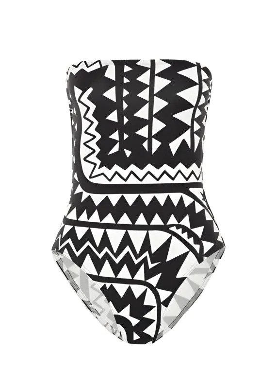 Totem Bustier One Piece Swimsuit Imprime Tribu made by Eres