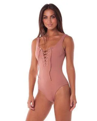 Rhythm Sunchaser Lace Up One Piece Rosewood sold by Sand Dollar product image thumbnail 3