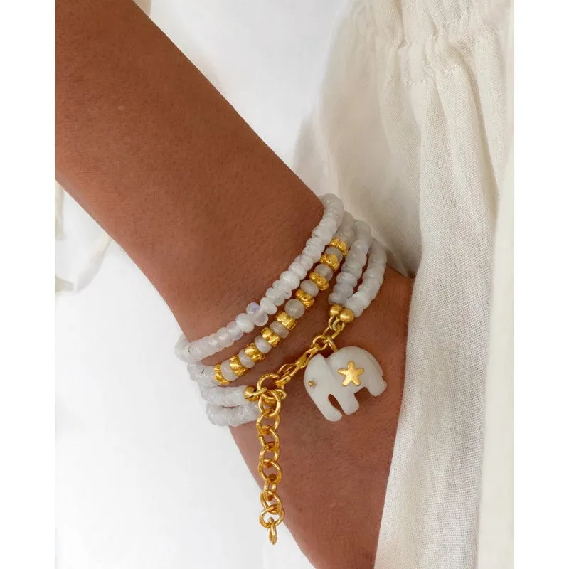 Hathi Grace White Bracelet made by Sand Dollar