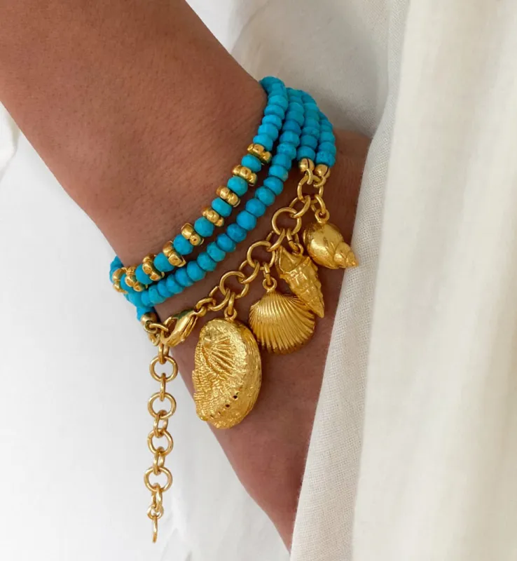 Sadaf Grace Turquoise Bracelet made by Sand Dollar