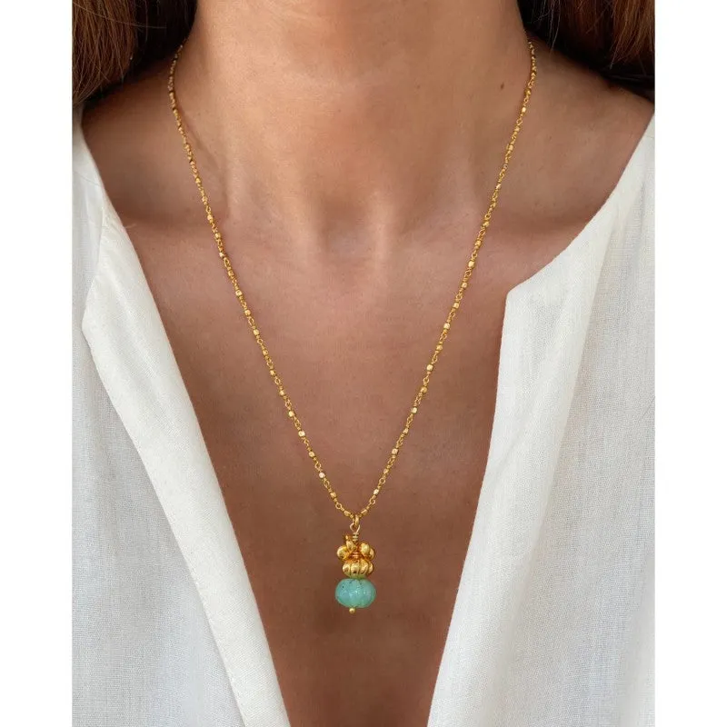 Gold Opal Necklace - Heather Thin Chain made by Sand Dollar