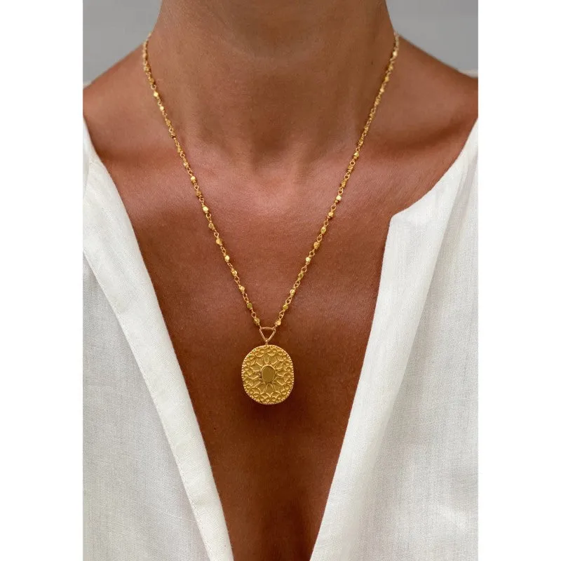 Soleil Gold Disc Necklace made by Sand Dollar