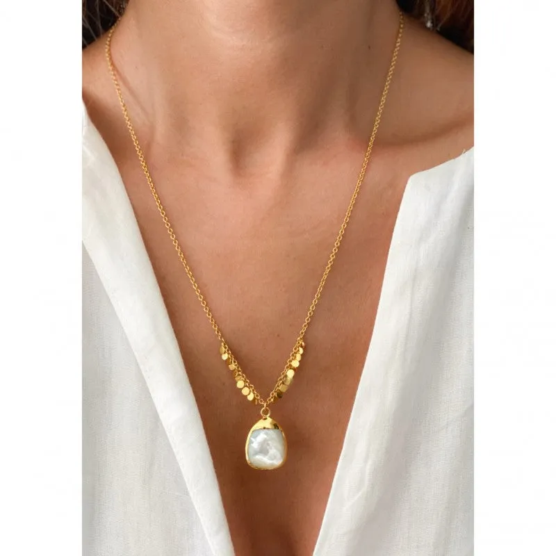 Celeste Mother of Pearl Necklace - Premium Fashion Jewelry made by Sand Dollar