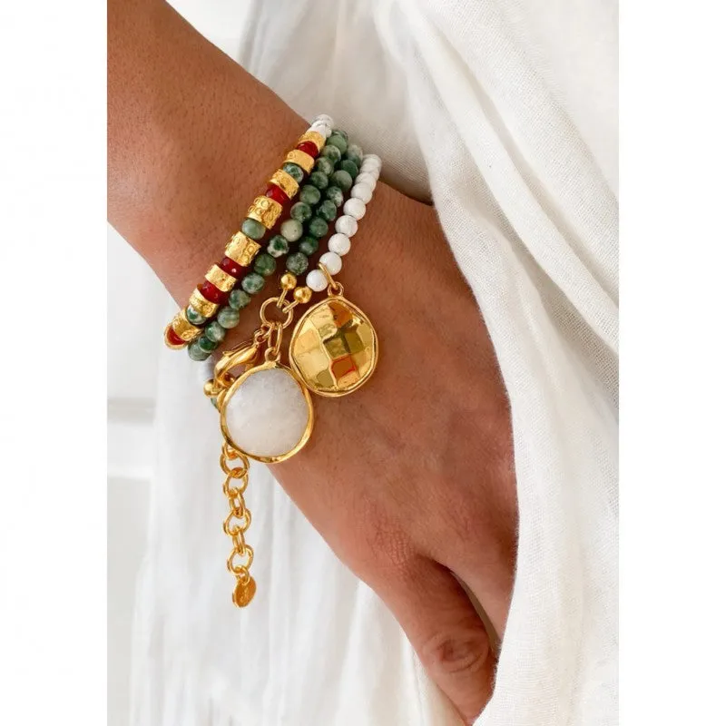 Grace Bohemian Wrap Bracelet - Jade Wrap Bracelet with Charms sold by Sand Dollar