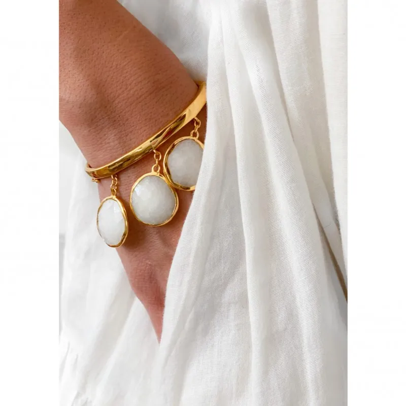 White Jade Bracelet - Maggi Summer Bracelet Jade sold by Sand Dollar