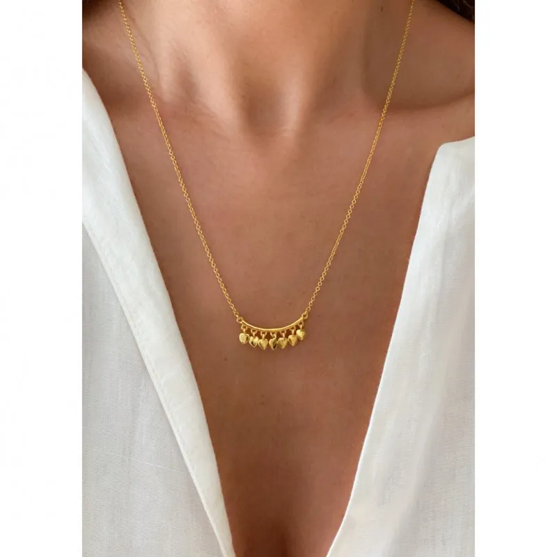 Multi Heart Necklace - Gold Plated Vida Necklace sold by Sand Dollar
